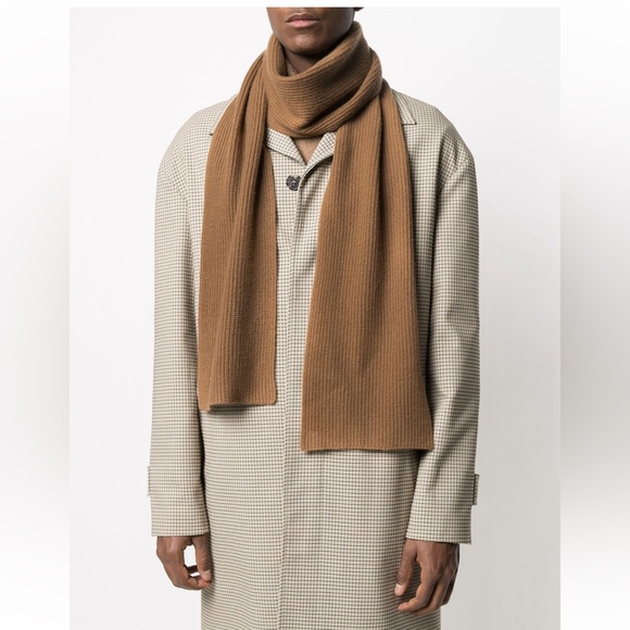New N.PEAL Unisex Ribbed Cashmere Scarf in Brown/Camel - Picture 5 of 5